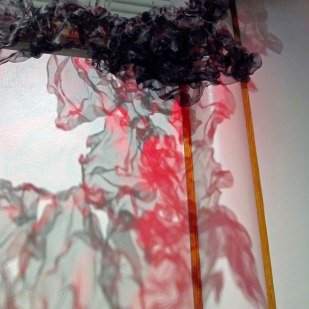 shadow detail of Terra Ignis art installation by Gerri Sayler at Nicolaysen Art Museum 2014